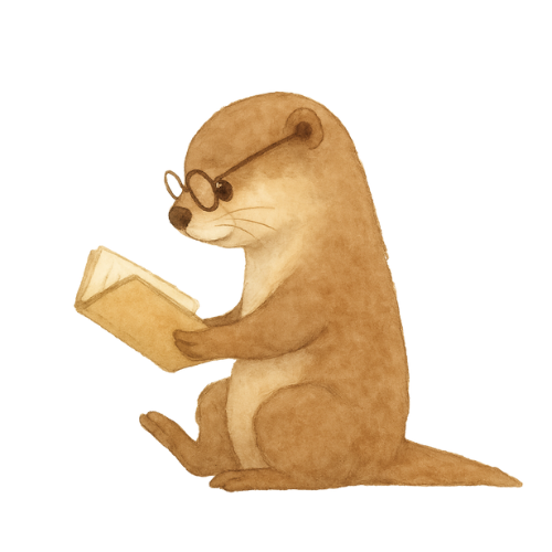 Otter reading book